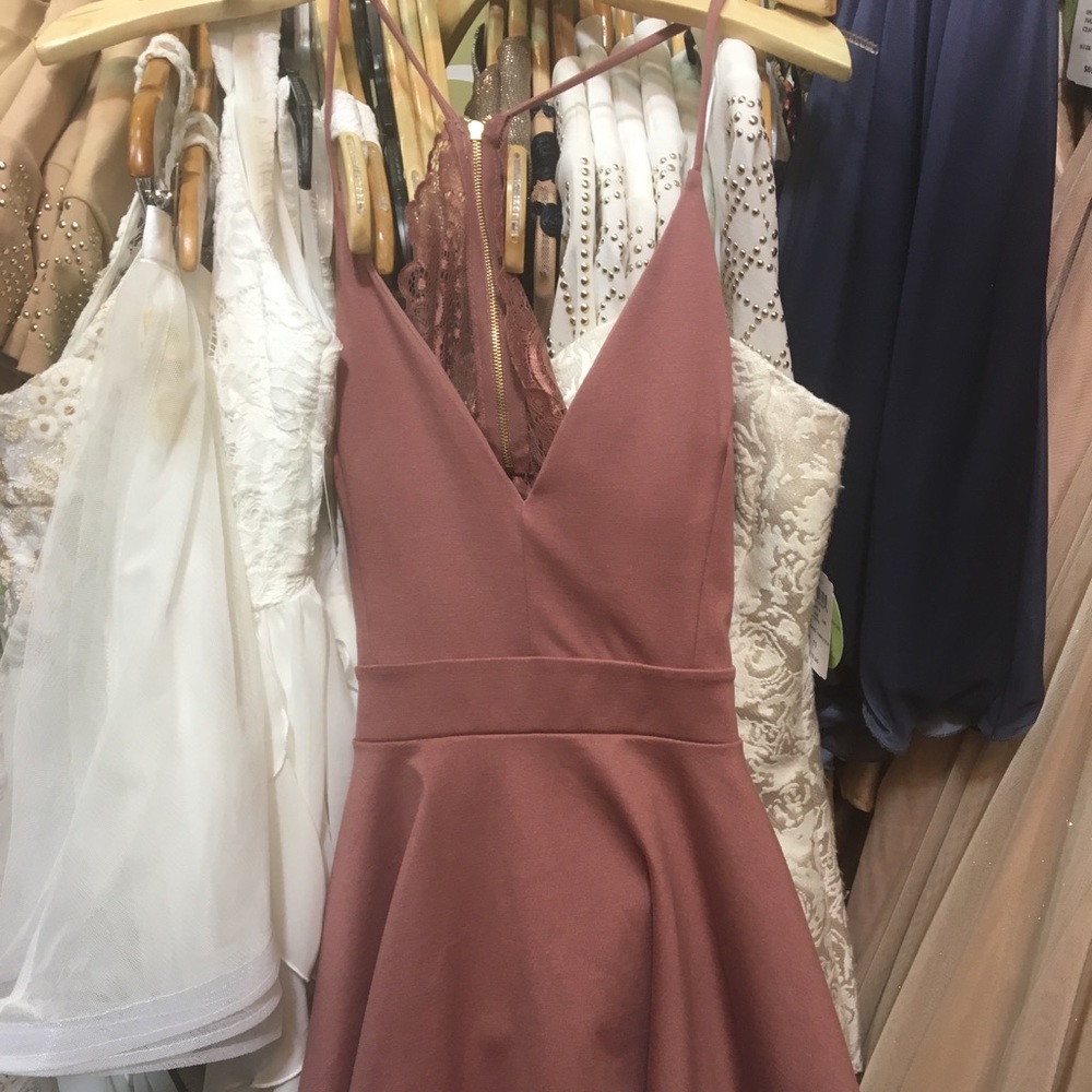 Muave lace back dress